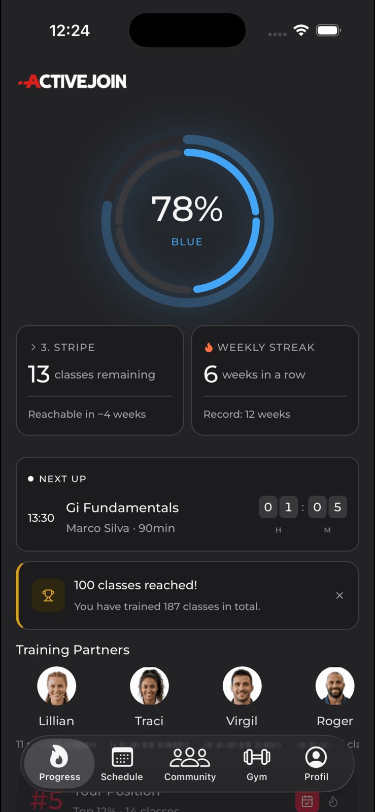 Belt journey app screen